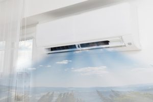 A ductless air conditioner running